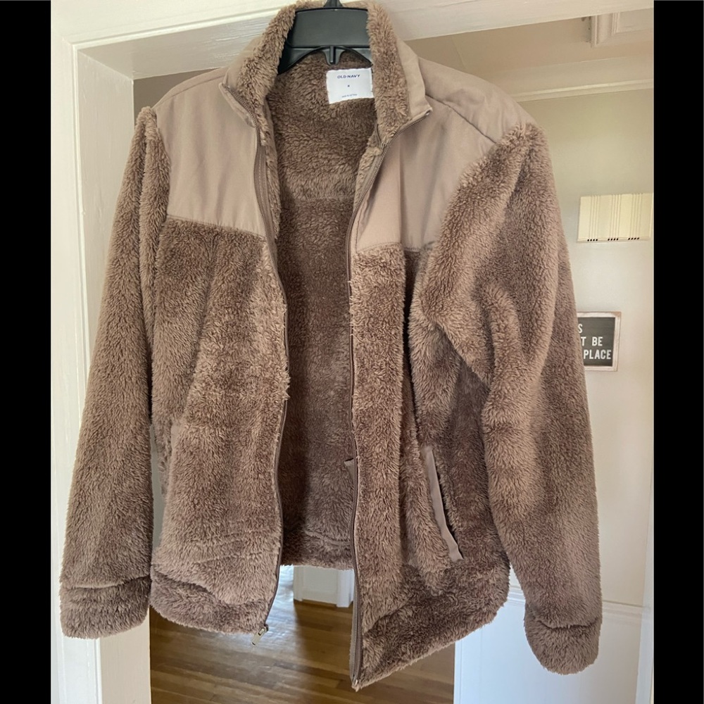 Old Navy Brown Fuzzy Coat Medium